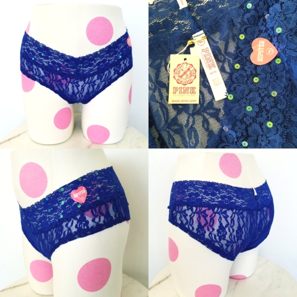Victoria's Secret PINK Vintage Low Rise Sequin Bling Hipster Cheeky Panty NWT